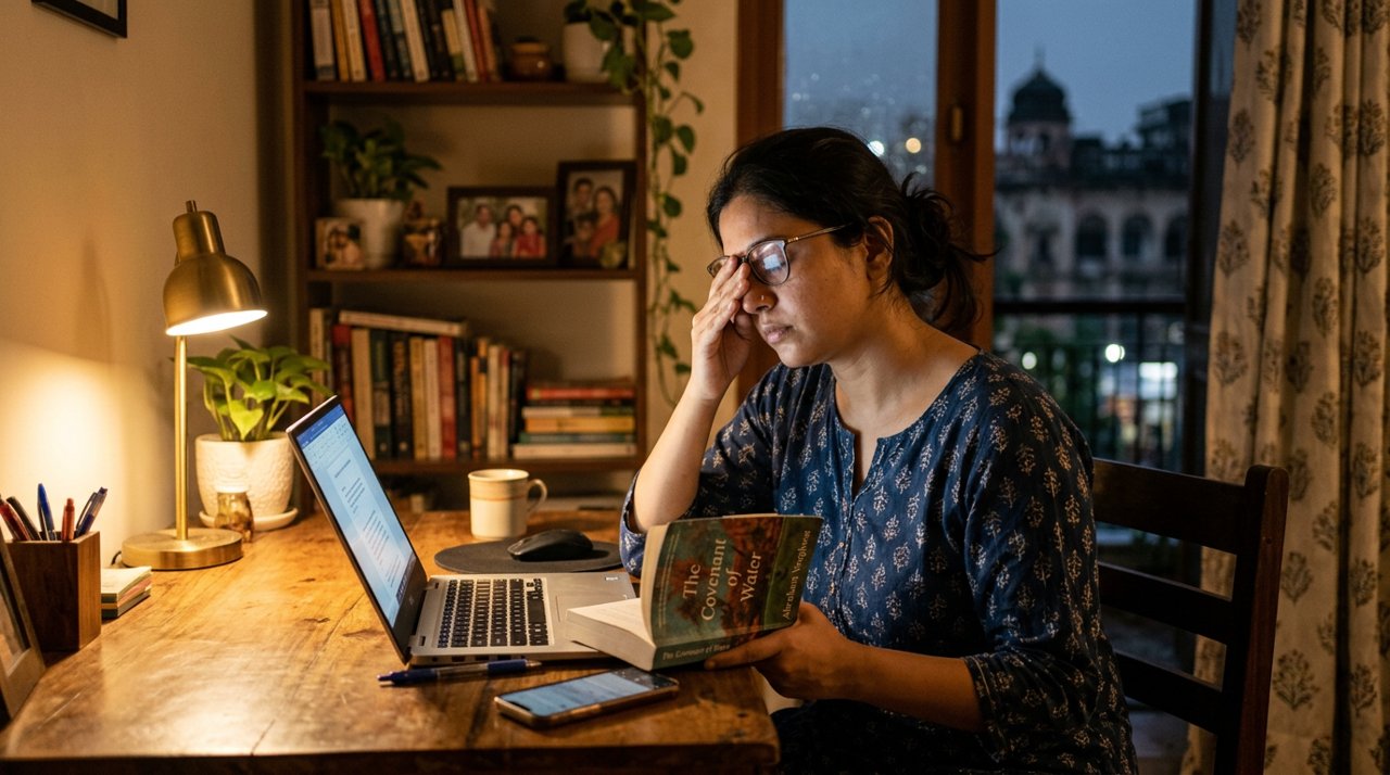 Why do my eyes get tired when reading if my distance vision is fine?